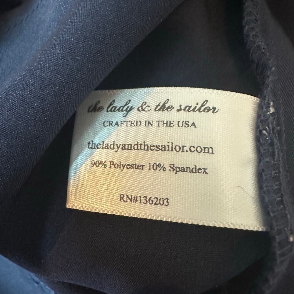 The Lady & the Sailor Navy Blue Wide Leg Lightweight Trousers sz 3=M/L NWOT - Picture 6 of 6